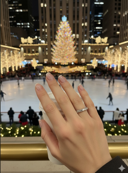 Emerald Eternity Ring 14K White Gold Lab-Grown Diamond