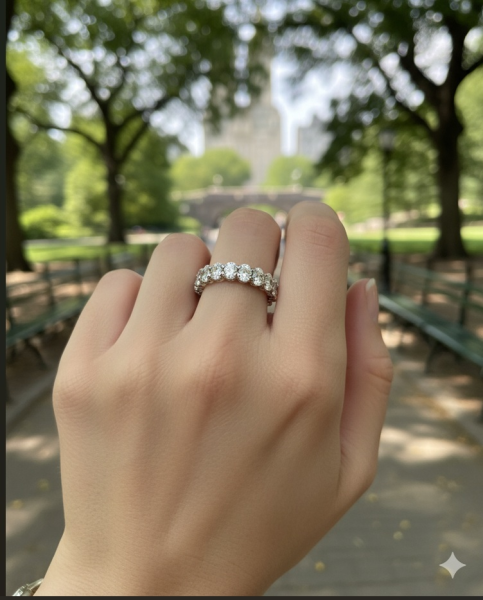 14K White Gold Lab-Grown Diamond Eternity Ring